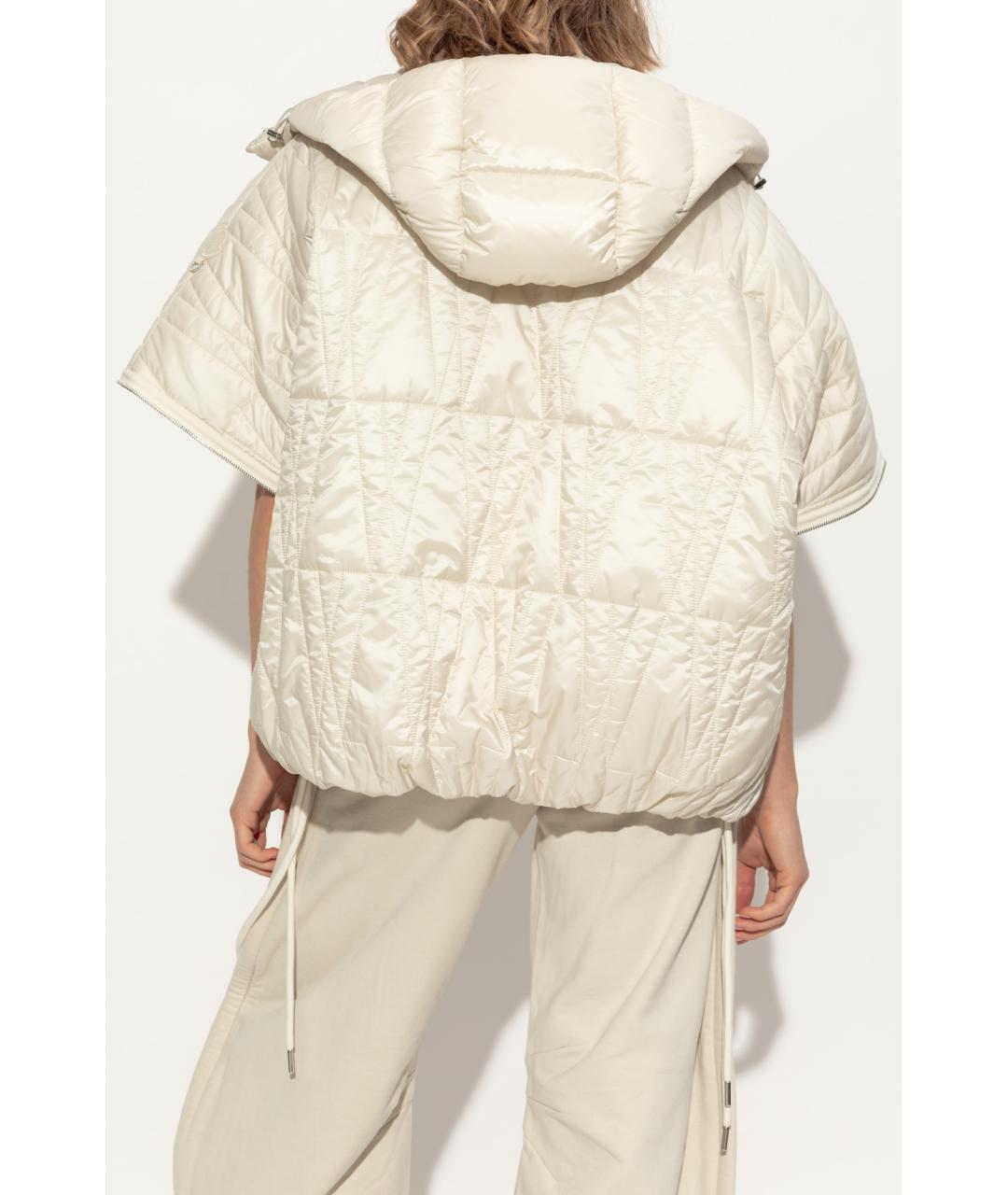 MONCLER Бежевый полиэстеровый пуховик, фото 6