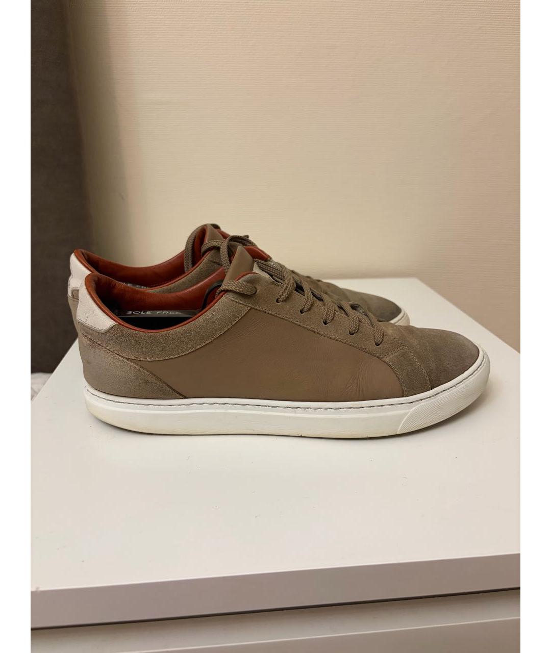 BRUNELLO CUCINELLI Коричневые замшевые низкие кроссовки / кеды, фото 9