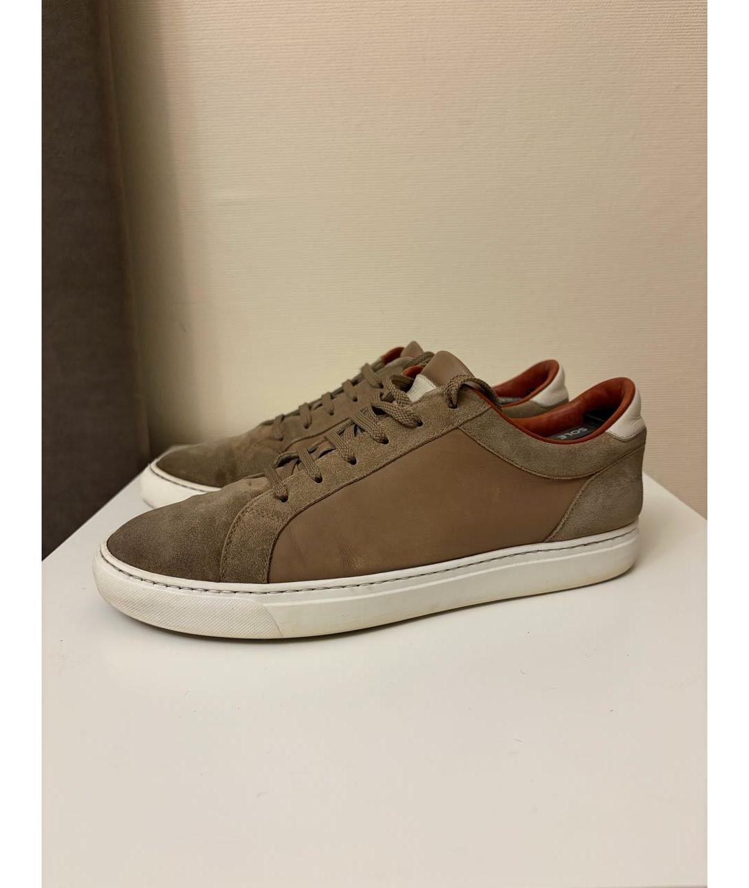 BRUNELLO CUCINELLI Коричневые замшевые низкие кроссовки / кеды, фото 2