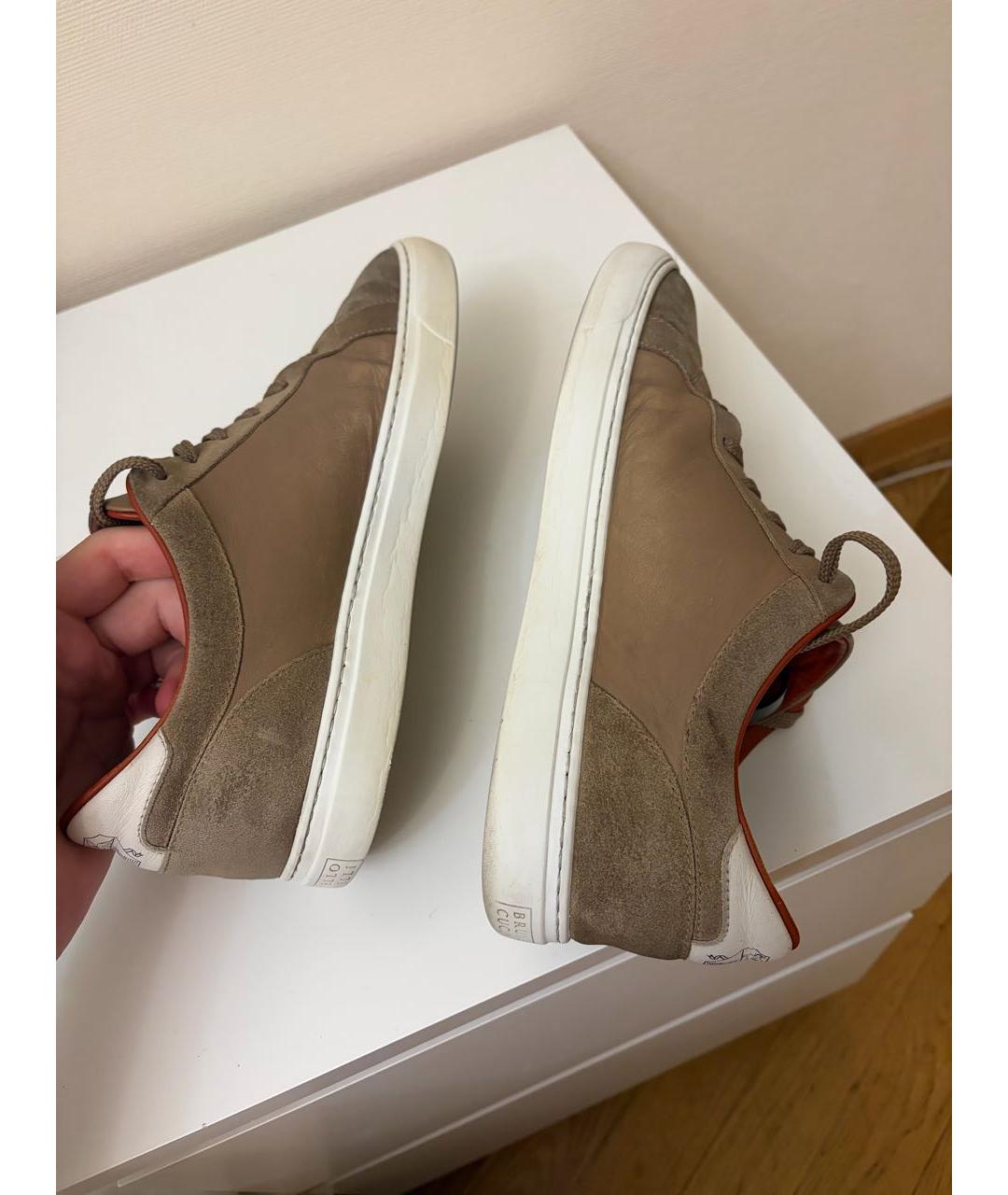 BRUNELLO CUCINELLI Коричневые замшевые низкие кроссовки / кеды, фото 8
