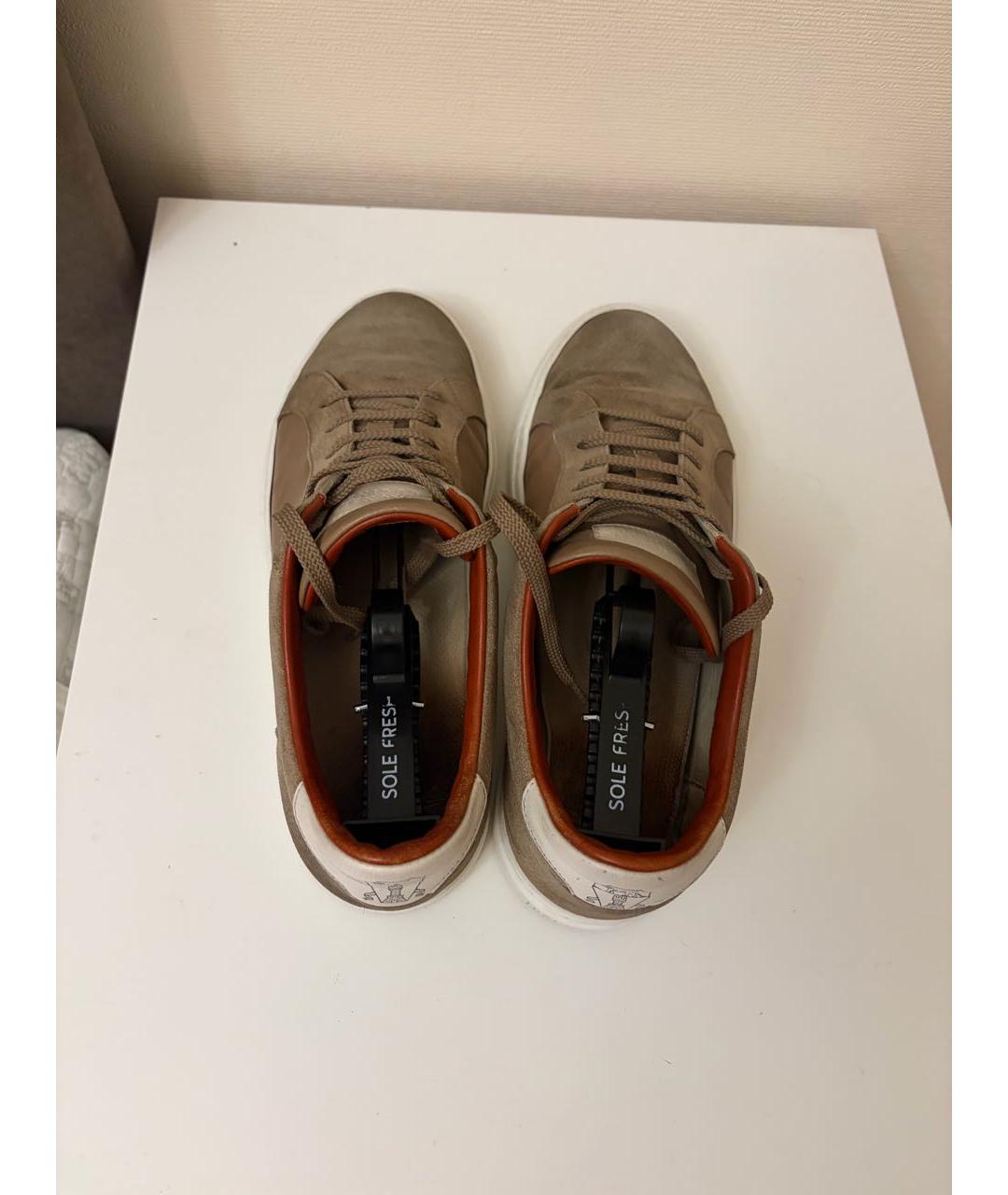 BRUNELLO CUCINELLI Коричневые замшевые низкие кроссовки / кеды, фото 5