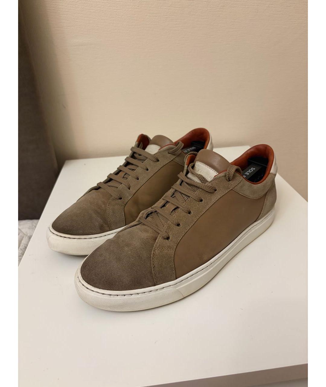 BRUNELLO CUCINELLI Коричневые замшевые низкие кроссовки / кеды, фото 4