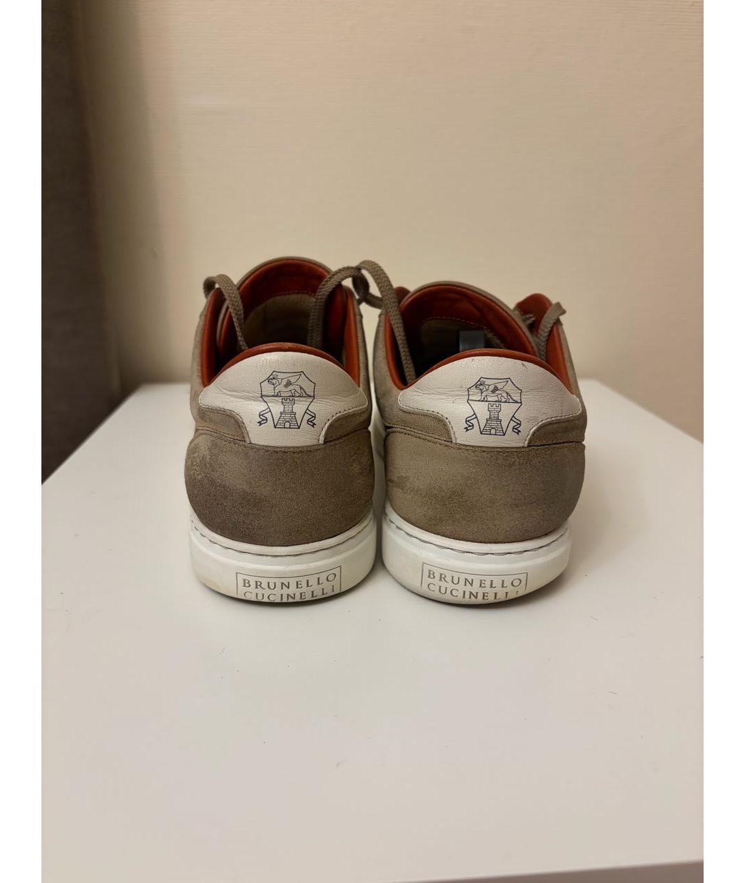 BRUNELLO CUCINELLI Коричневые замшевые низкие кроссовки / кеды, фото 7