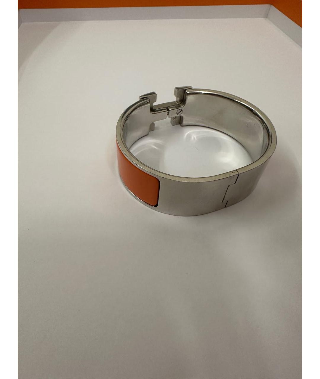 HERMES Оранжевый металлический браслет, фото 2