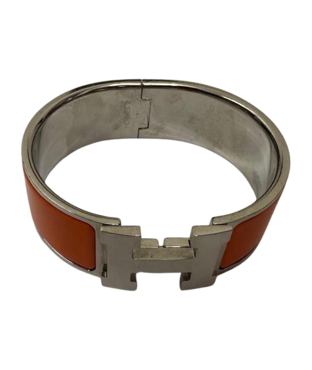 HERMES Оранжевый металлический браслет, фото 1