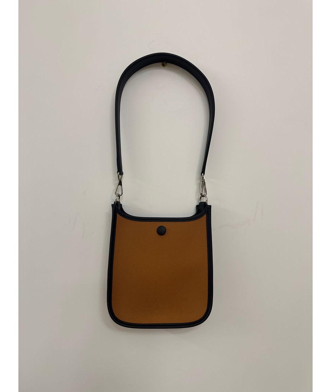 HERMES Коричневая тканевая сумка через плечо, фото 2