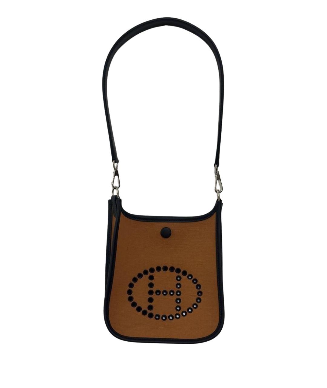 HERMES Коричневая тканевая сумка через плечо, фото 1