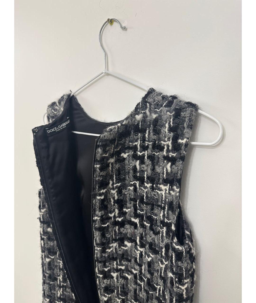 DOLCE&GABBANA Антрацитовое шерстяное повседневное платье, фото 3
