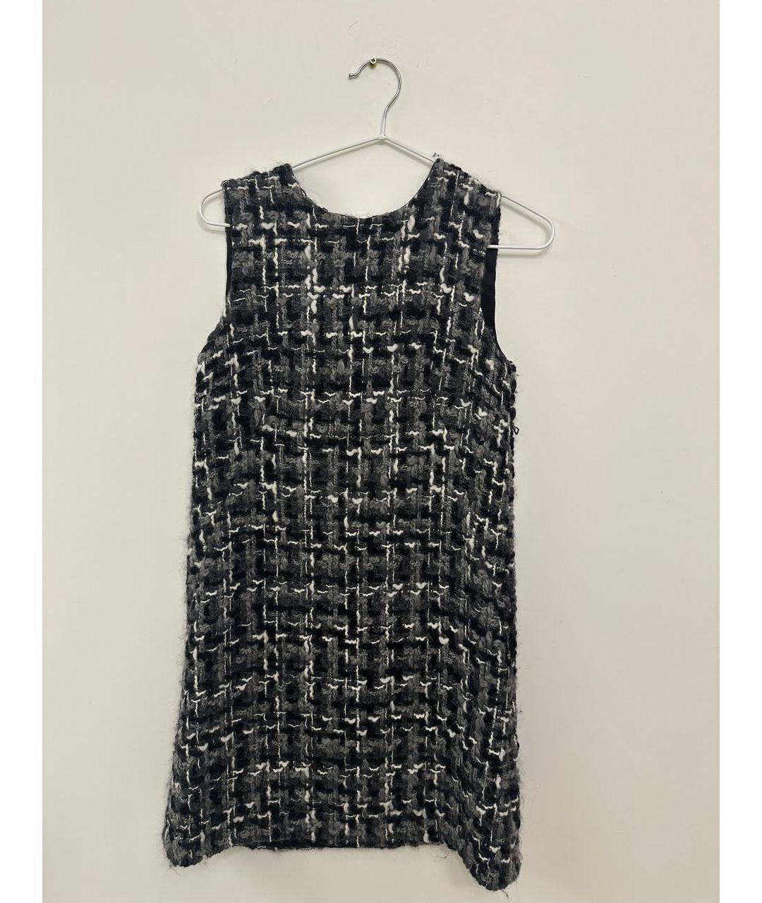 DOLCE&GABBANA Антрацитовое шерстяное повседневное платье, фото 5