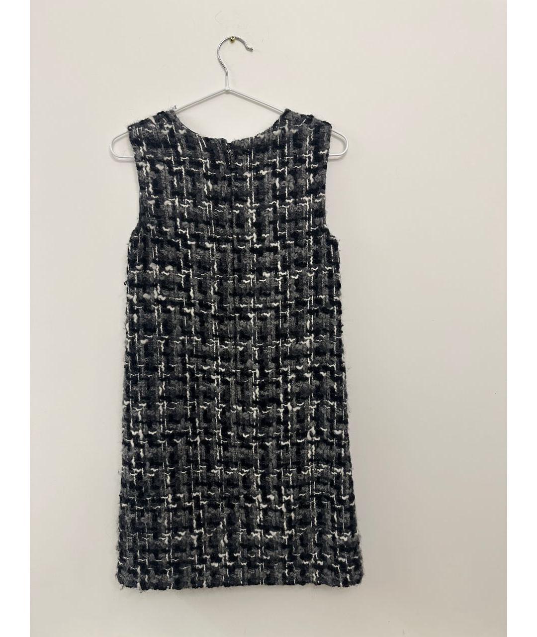 DOLCE&GABBANA Антрацитовое шерстяное повседневное платье, фото 2