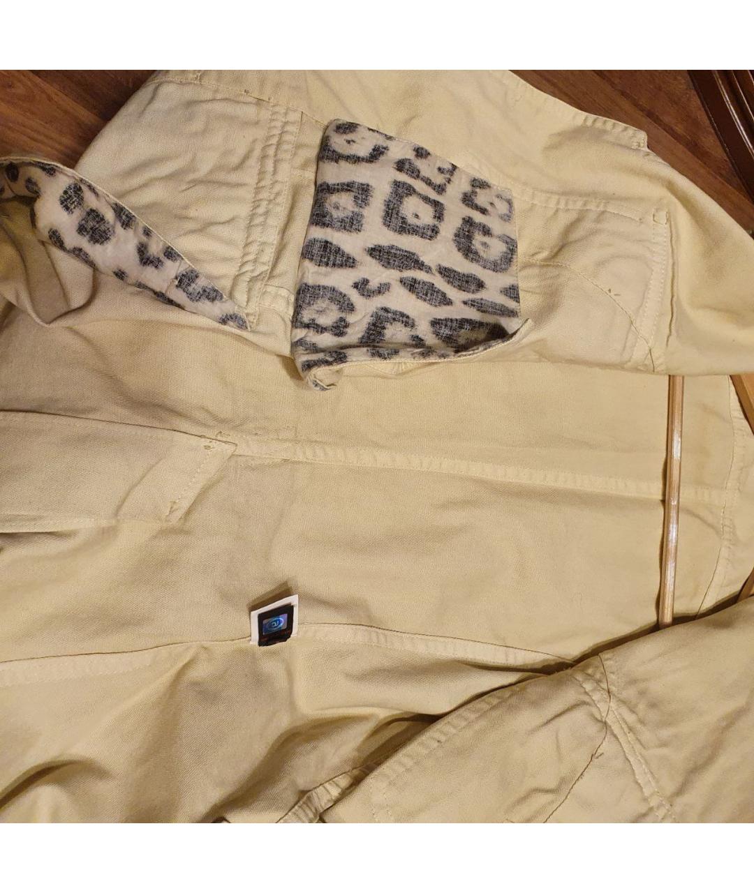 ROBERTO CAVALLI Бежевый хлопковый жилет, фото 7