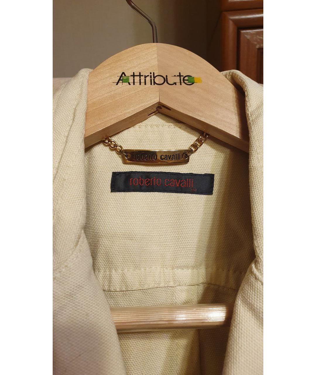 ROBERTO CAVALLI Бежевый хлопковый жилет, фото 5