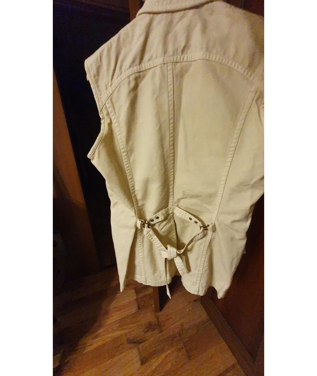 ROBERTO CAVALLI Бежевый хлопковый жилет, фото 2