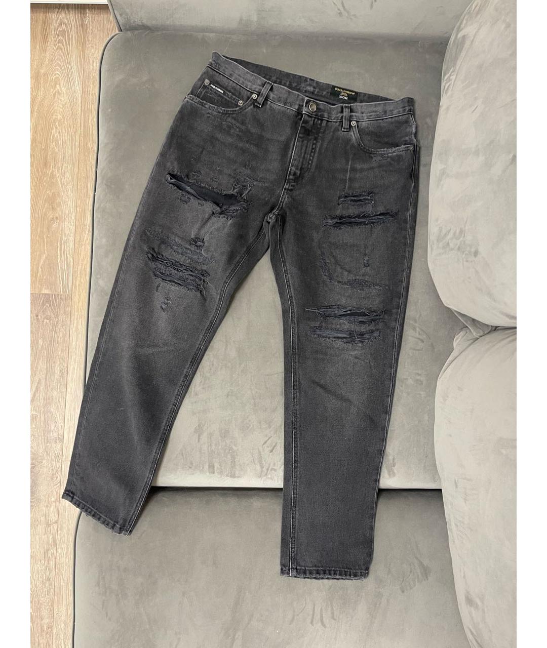 DOLCE&GABBANA Черные хлопковые джинсы, фото 6