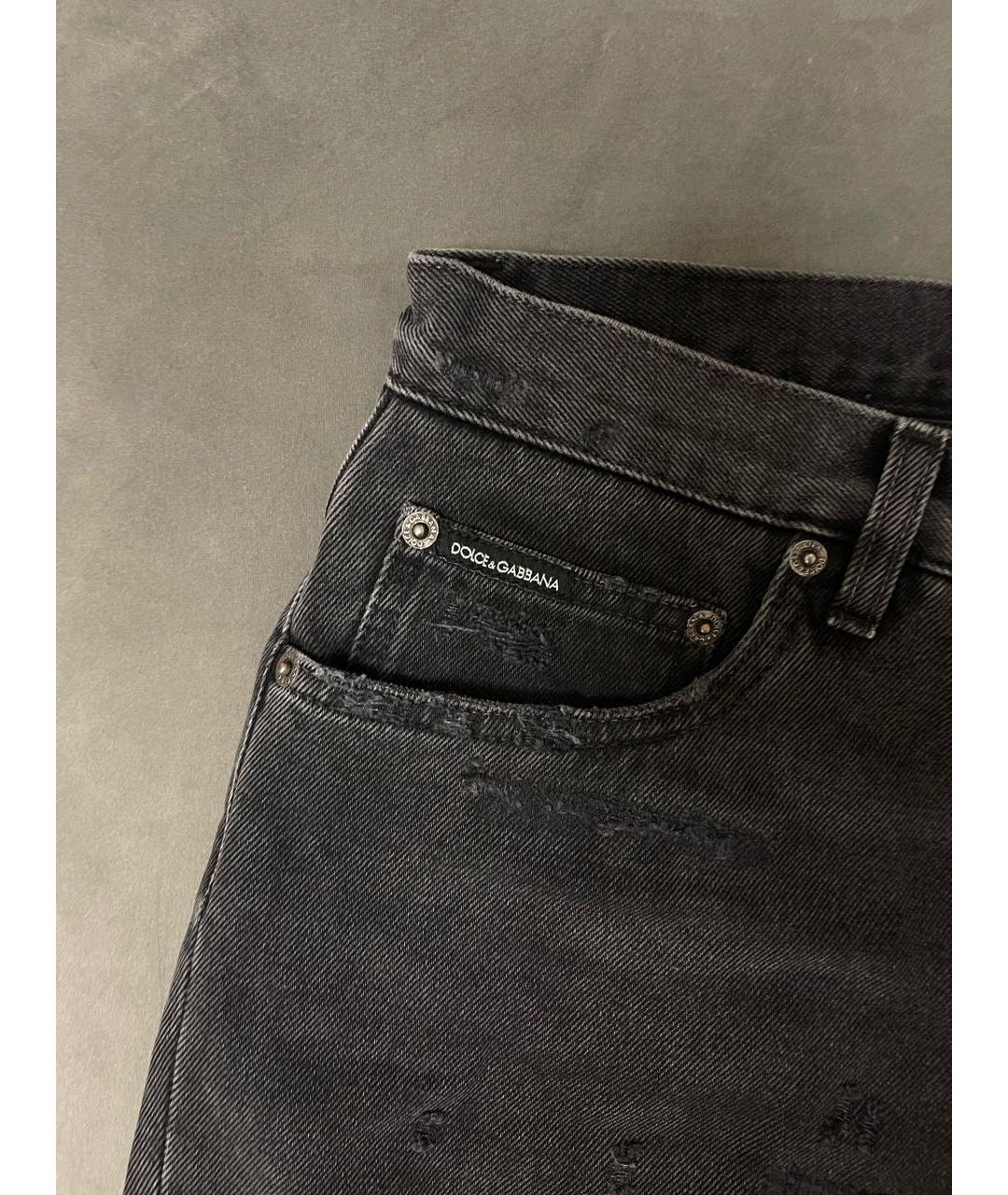 DOLCE&GABBANA Черные хлопковые джинсы, фото 4