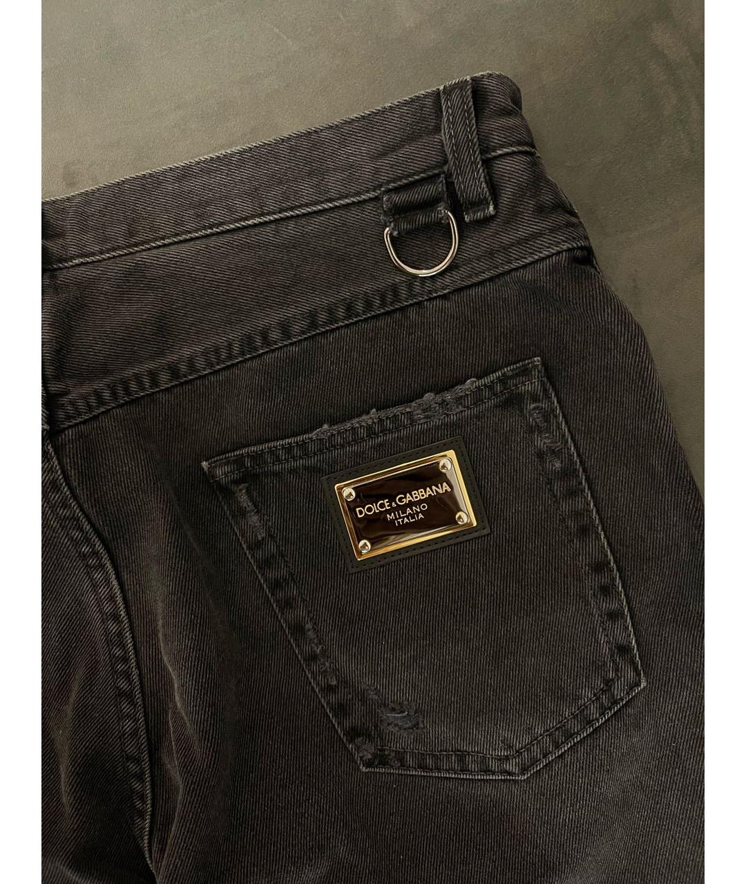 DOLCE&GABBANA Черные хлопковые джинсы, фото 3