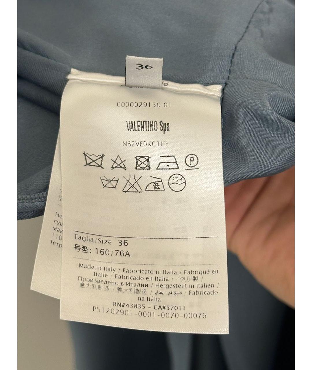 VALENTINO Голубое шерстяное коктейльное платье, фото 4