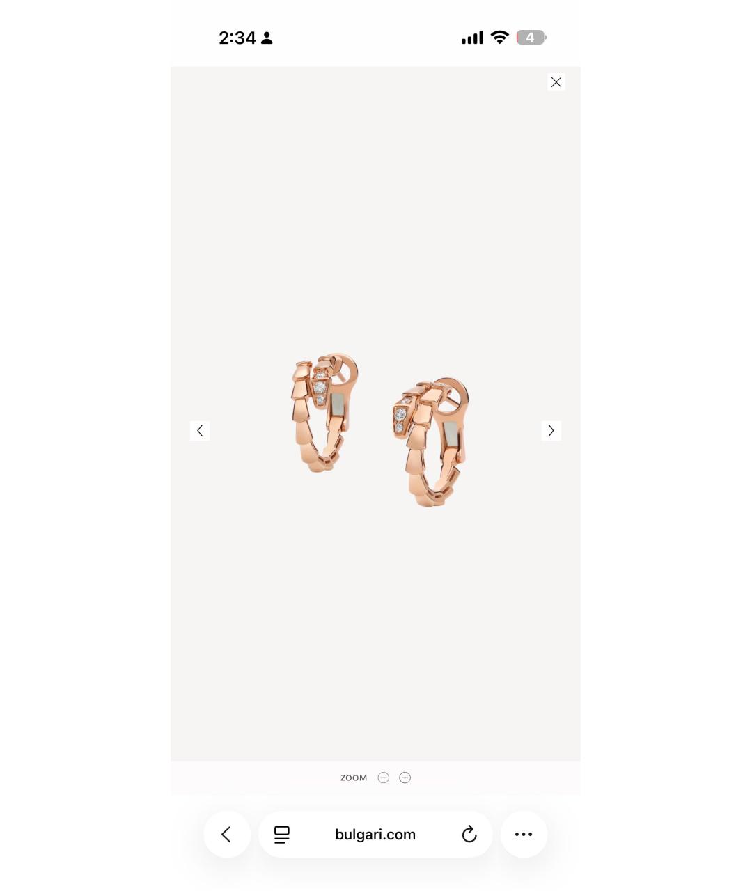 BVLGARI Золотые серьги из розового золота, фото 2