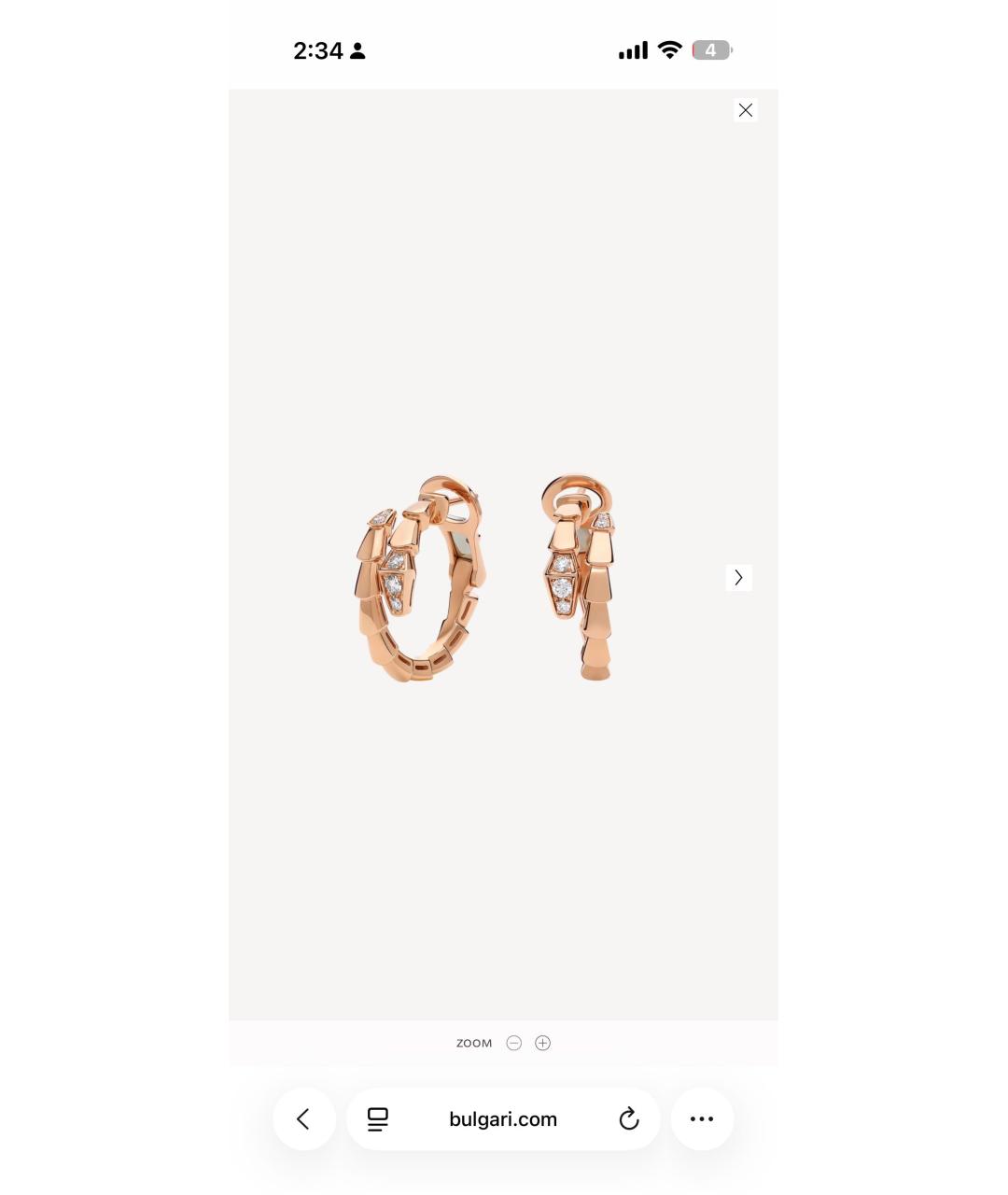 BVLGARI Золотые серьги из розового золота, фото 8