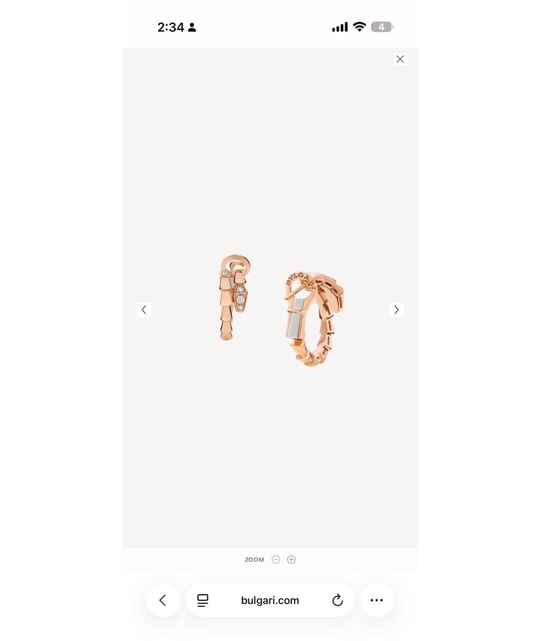 BVLGARI Золотые серьги из розового золота, фото 3
