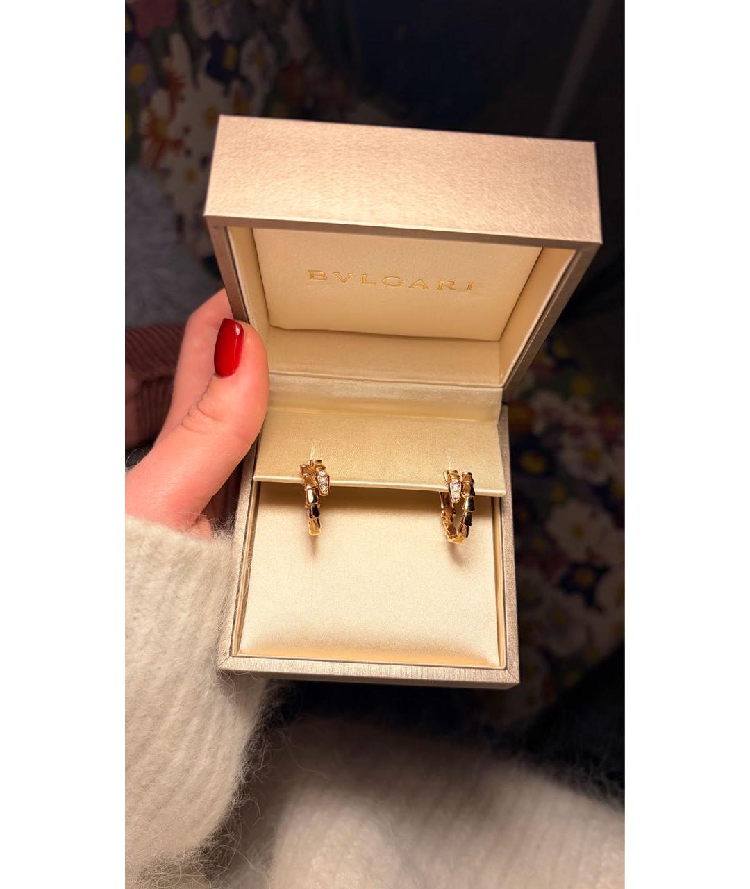 BVLGARI Золотые серьги из розового золота, фото 6