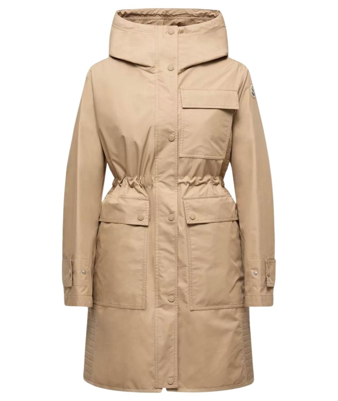 MONCLER Бежевая полиэстеровая парка, фото 1