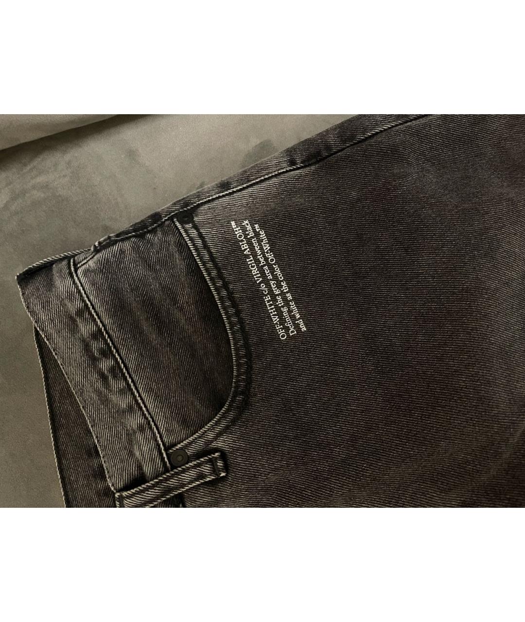 OFF-WHITE Черные хлопковые джинсы, фото 4