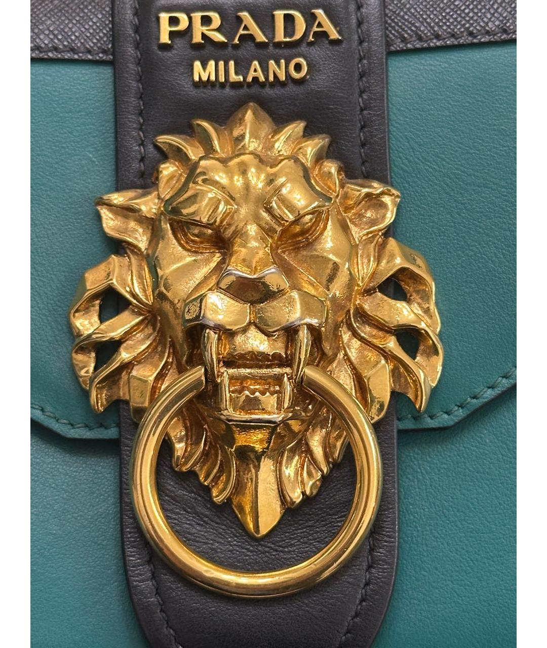 PRADA Зеленая кожаная сумка через плечо, фото 4
