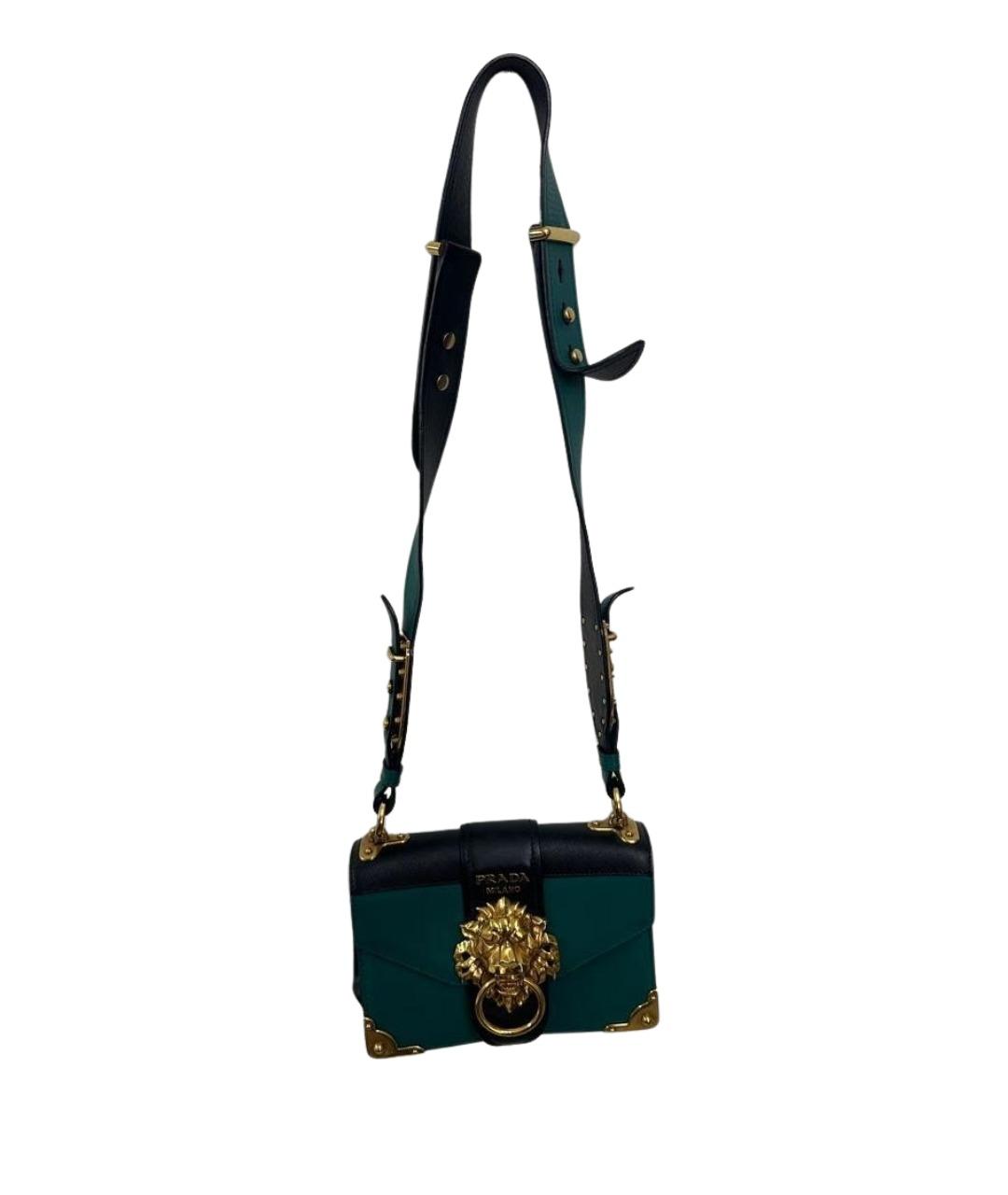 PRADA Зеленая кожаная сумка через плечо, фото 1