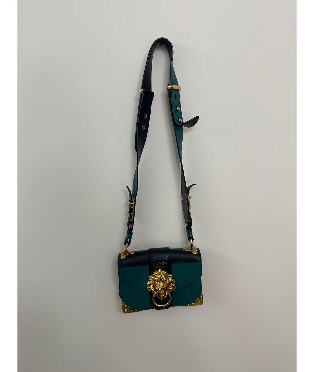 PRADA Зеленая кожаная сумка через плечо, фото 5