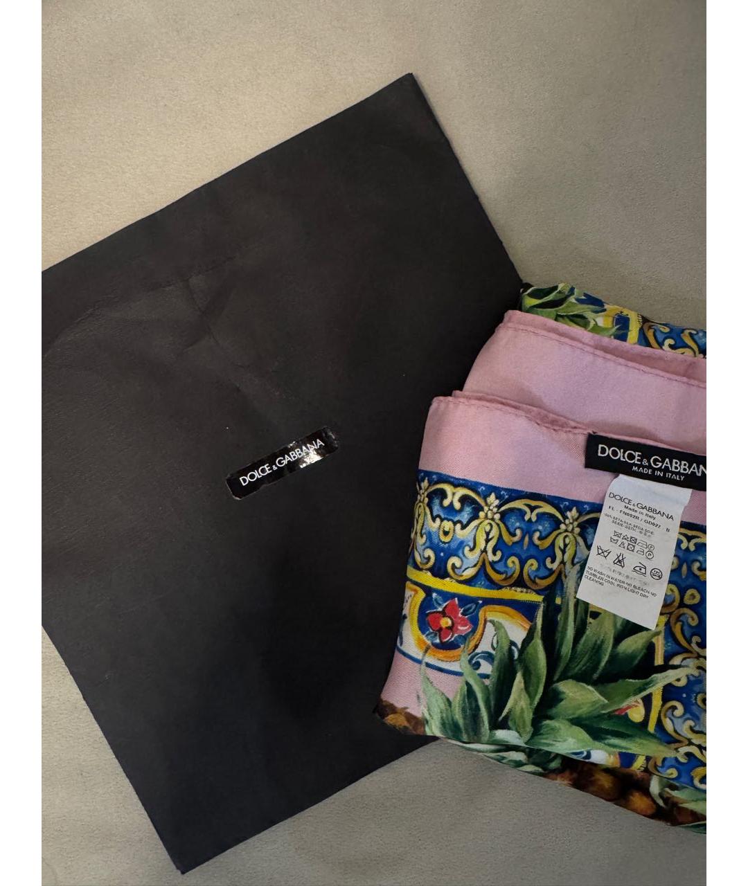 DOLCE&GABBANA Мульти шелковый платок, фото 4