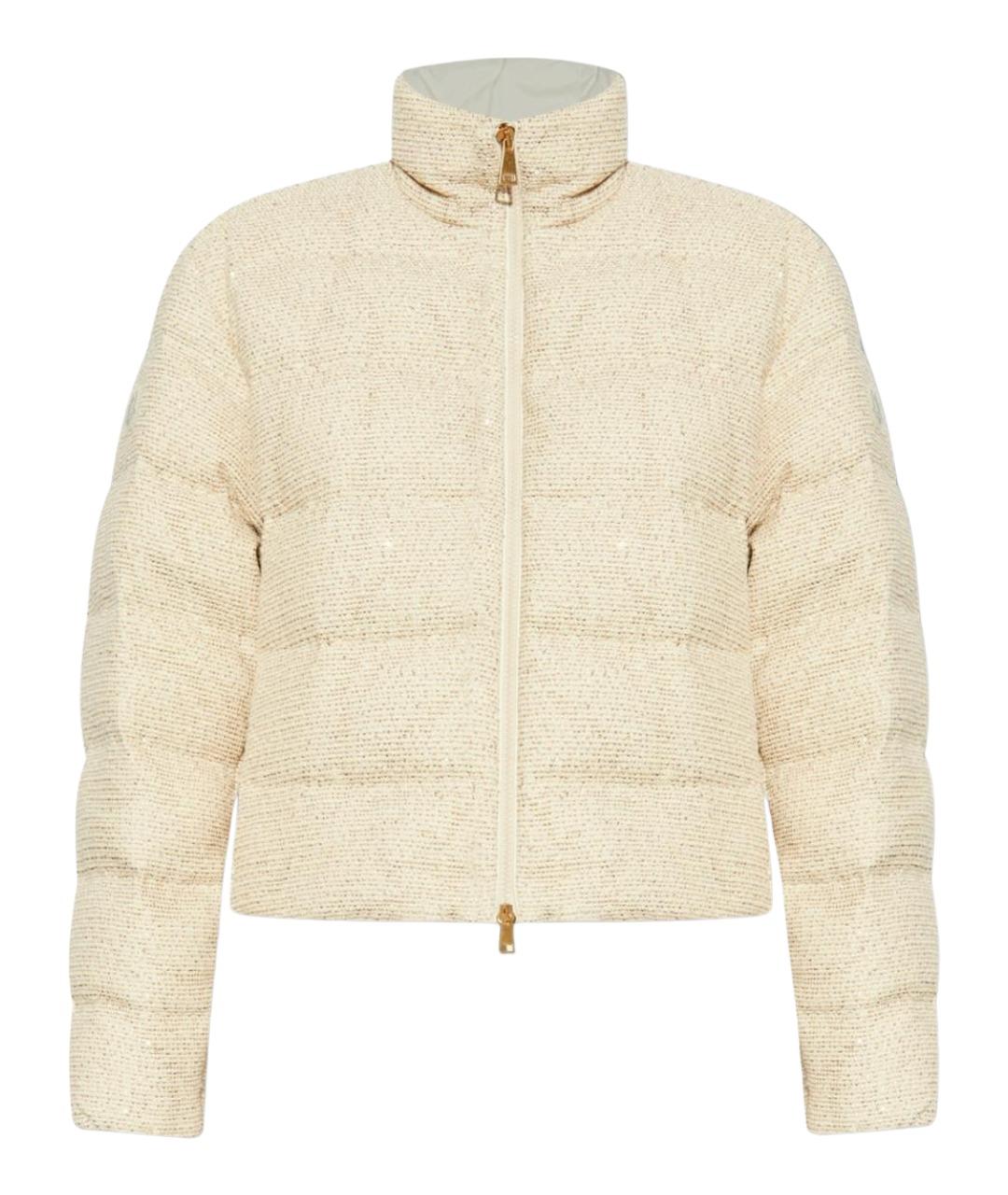 MONCLER Бежевый хлопковый пуховик, фото 1