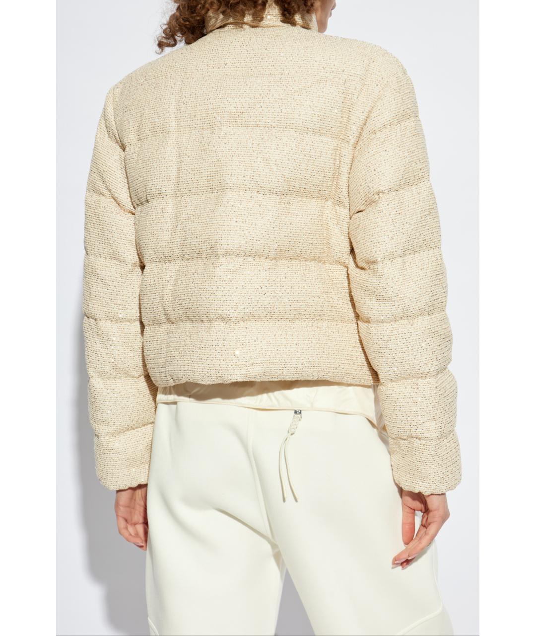 MONCLER Бежевый хлопковый пуховик, фото 3