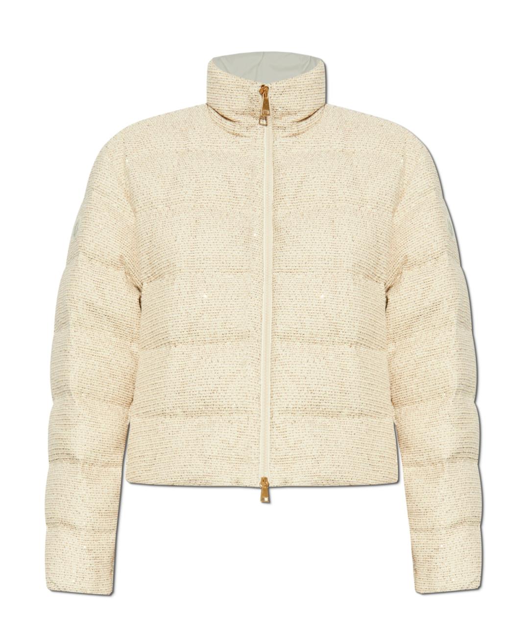 MONCLER Бежевый хлопковый пуховик, фото 5