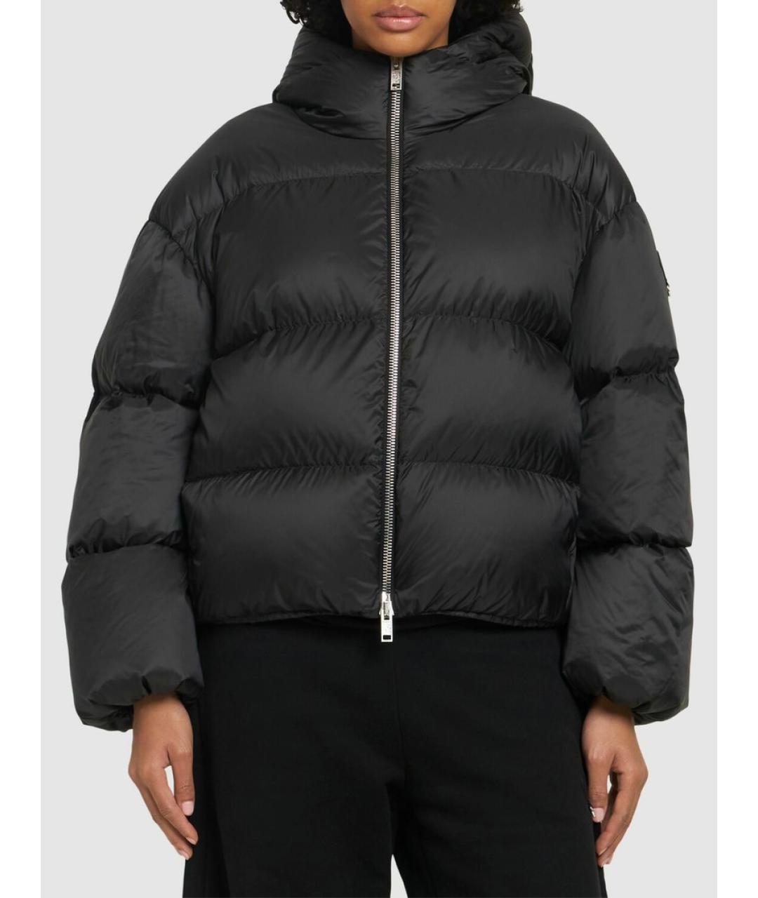 MONCLER Черный полиэстеровый пуховик, фото 2