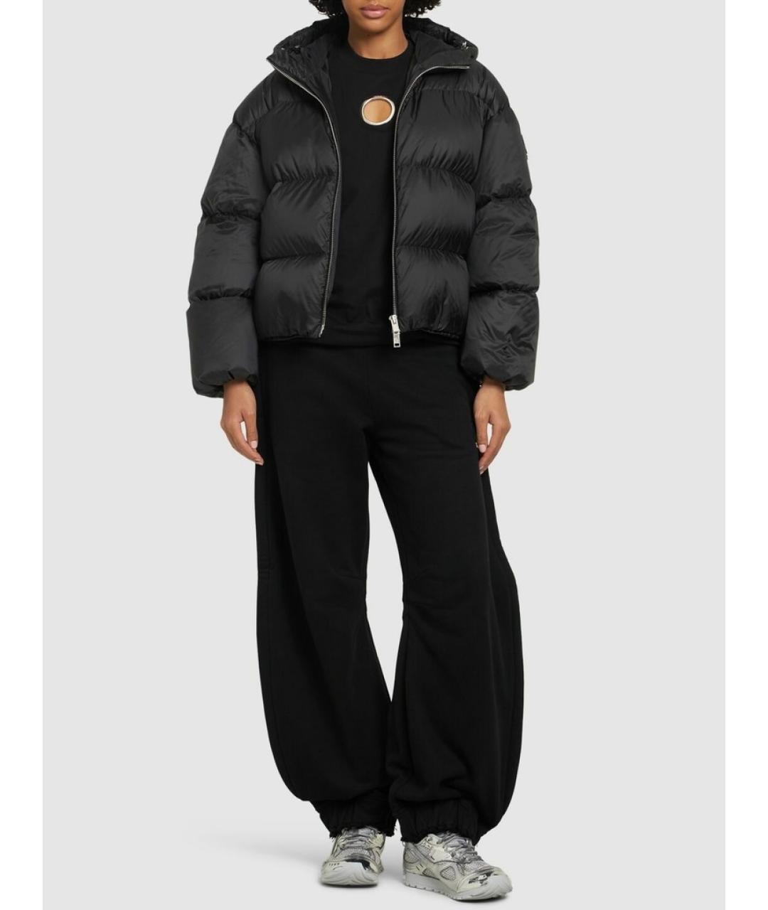 MONCLER Черный полиэстеровый пуховик, фото 3