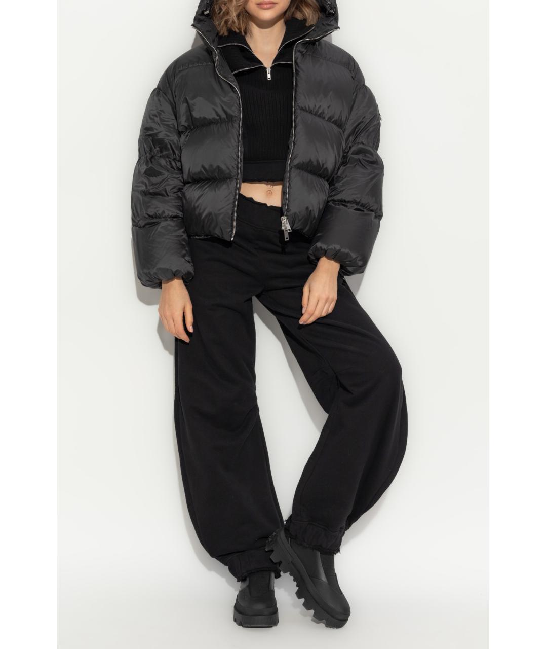 MONCLER Черный полиэстеровый пуховик, фото 5