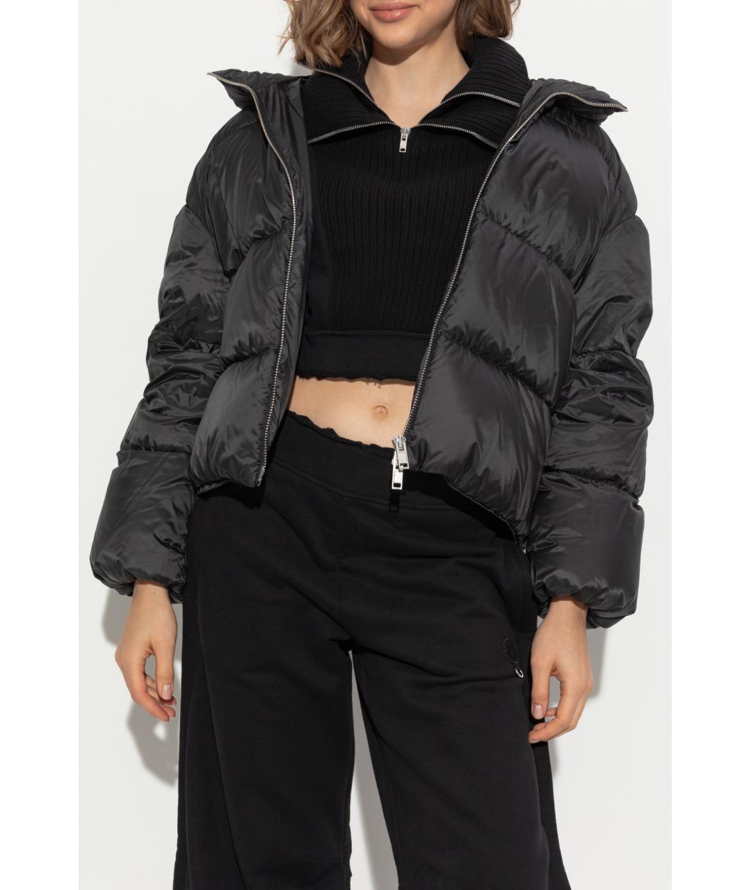 MONCLER Черный полиэстеровый пуховик, фото 6