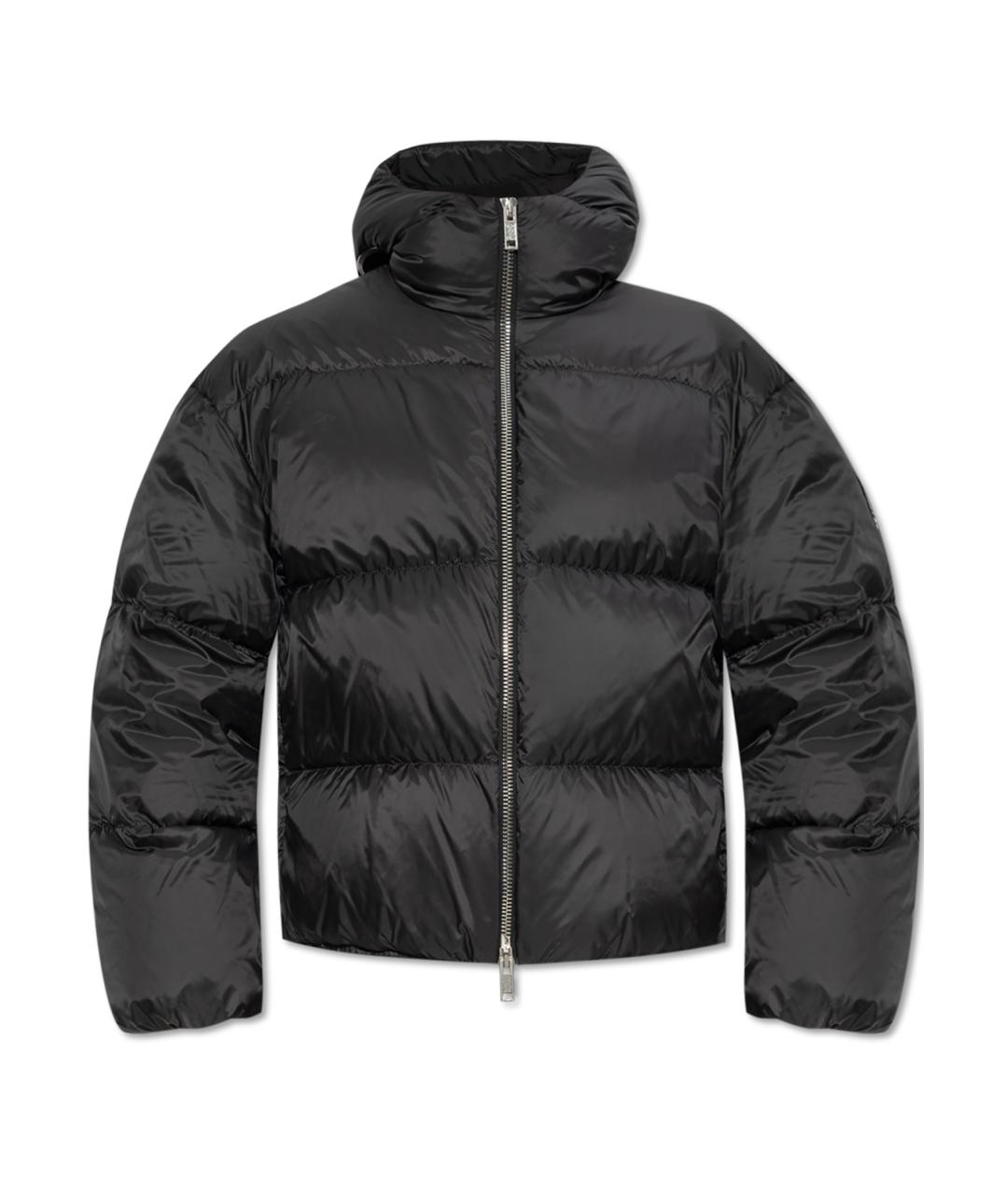 MONCLER Черный полиэстеровый пуховик, фото 9