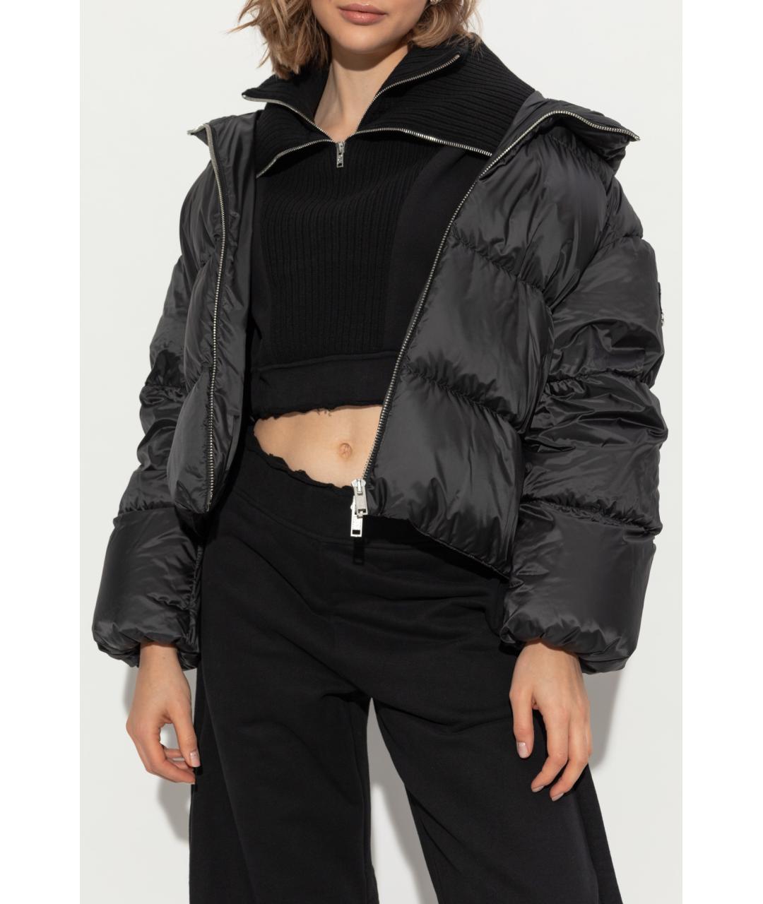 MONCLER Черный полиэстеровый пуховик, фото 7