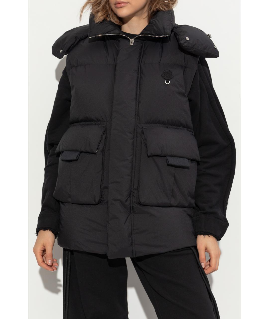 MONCLER Черный полиамидовый жилет, фото 2