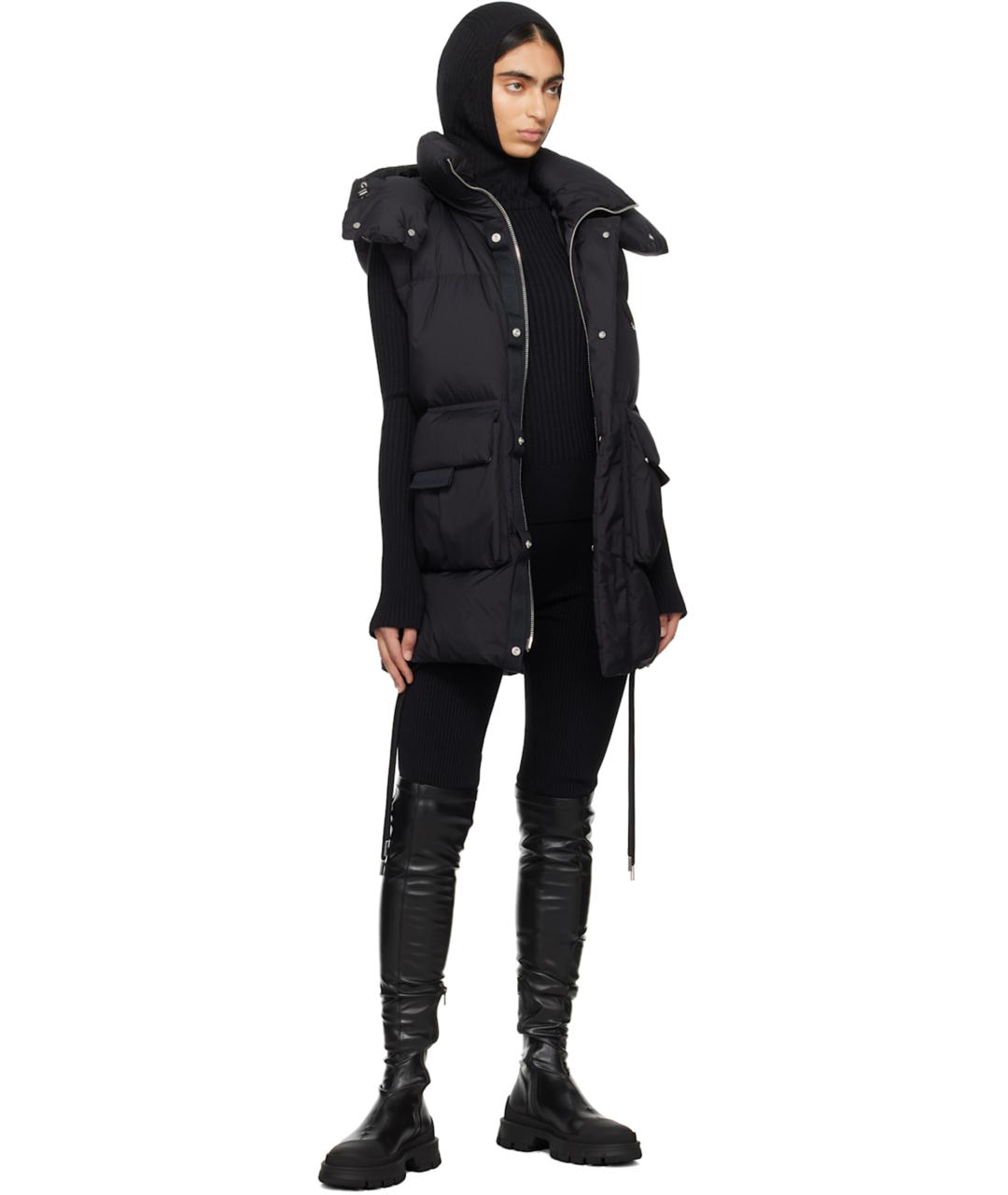 MONCLER Черный полиамидовый жилет, фото 8