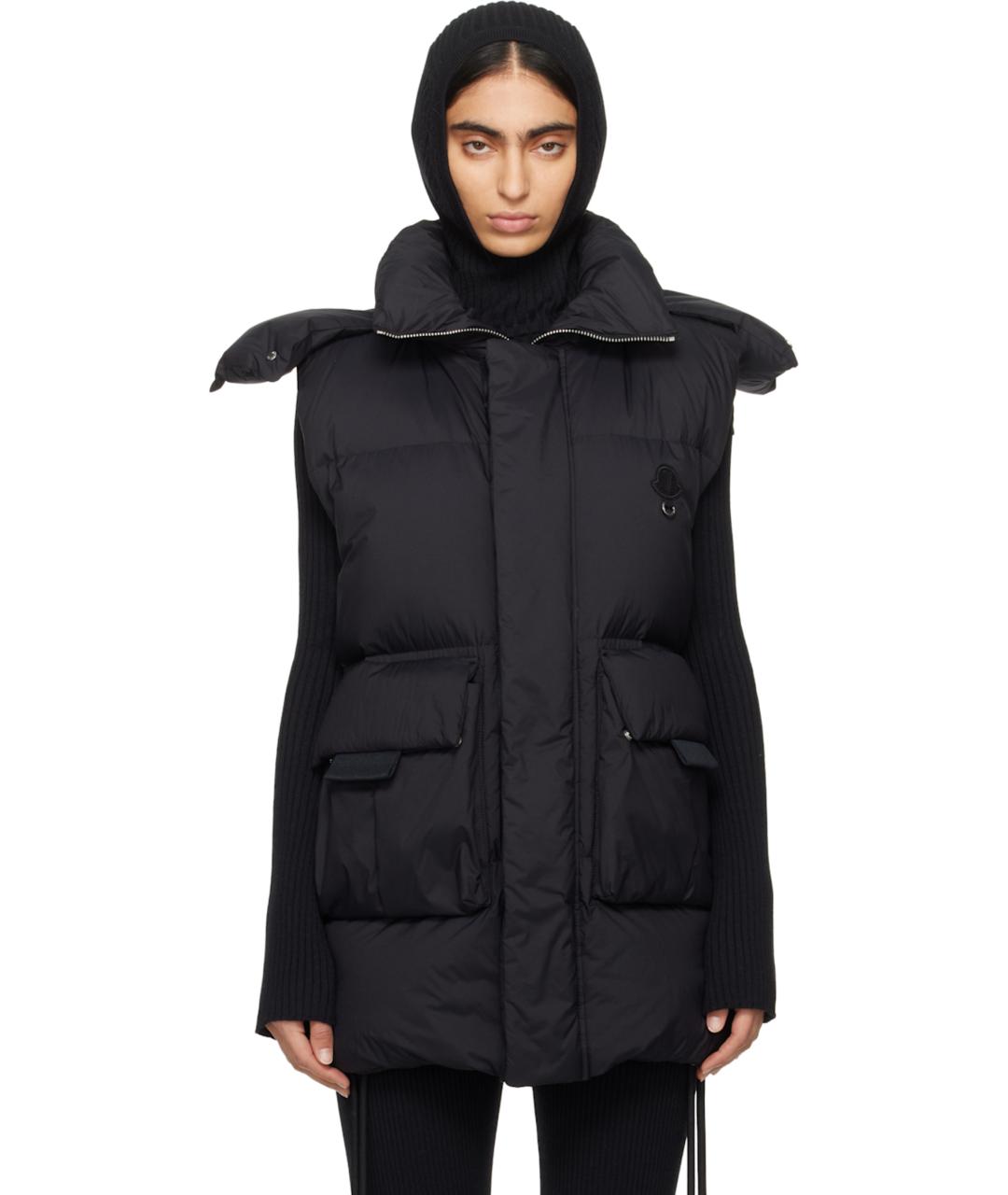 MONCLER Черный полиамидовый жилет, фото 5