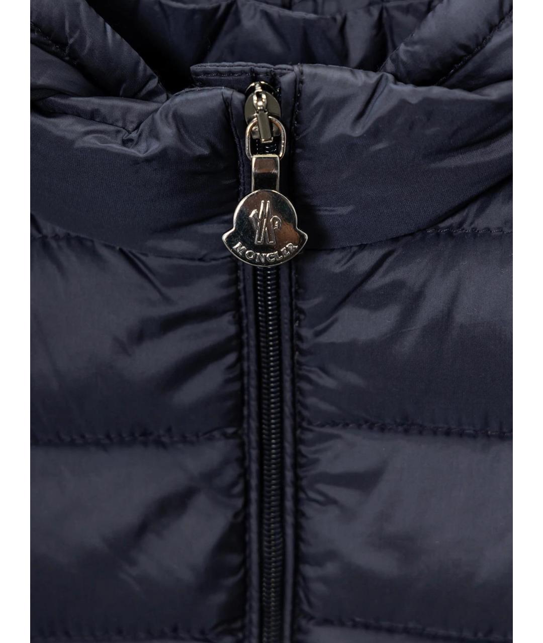 MONCLER Синяя полиэстеровая куртка, фото 3