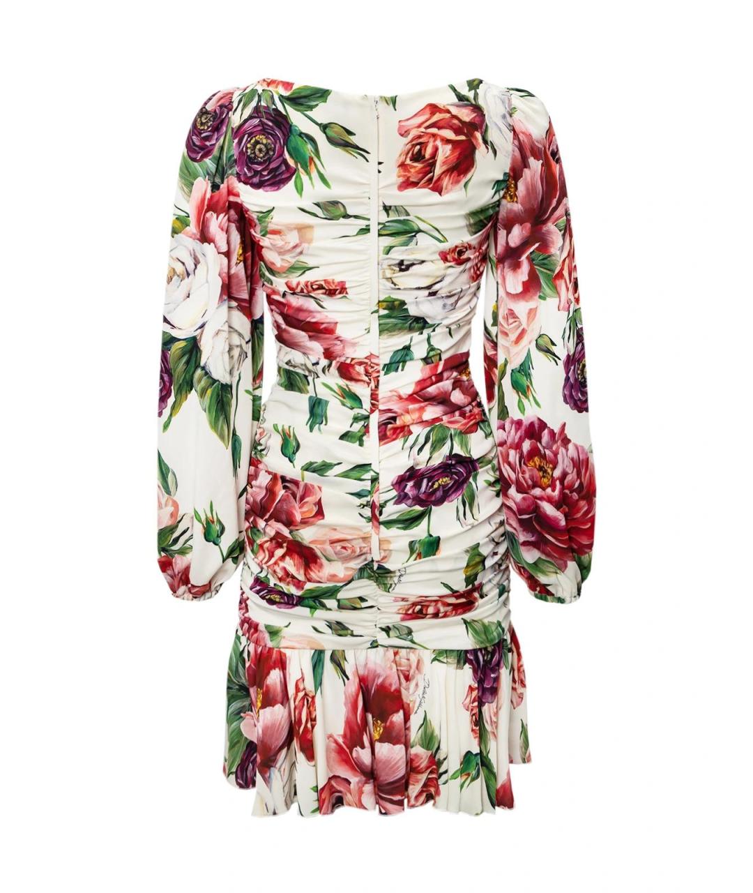 DOLCE&GABBANA Белое шелковое повседневное платье, фото 3