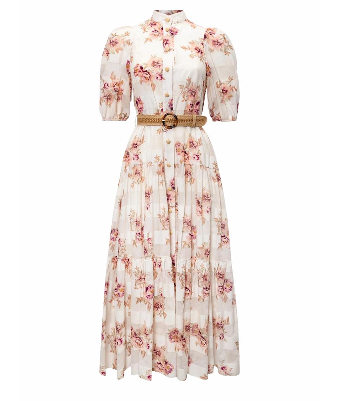 ZIMMERMANN Белое хлопковое повседневное платье, фото 1