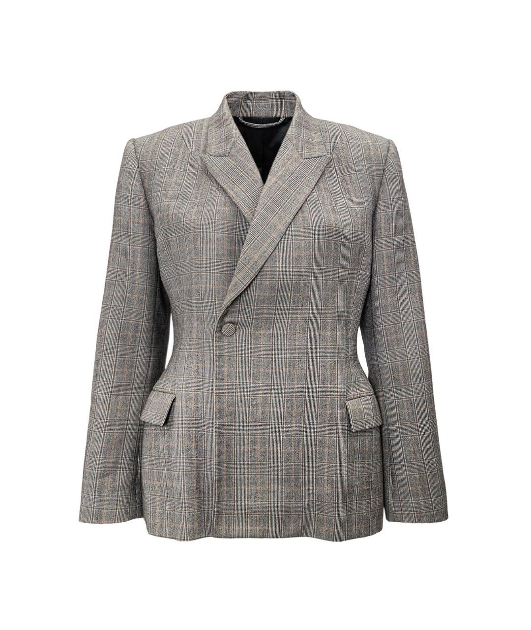 BALENCIAGA Серый шерстяной жакет/пиджак, фото 2