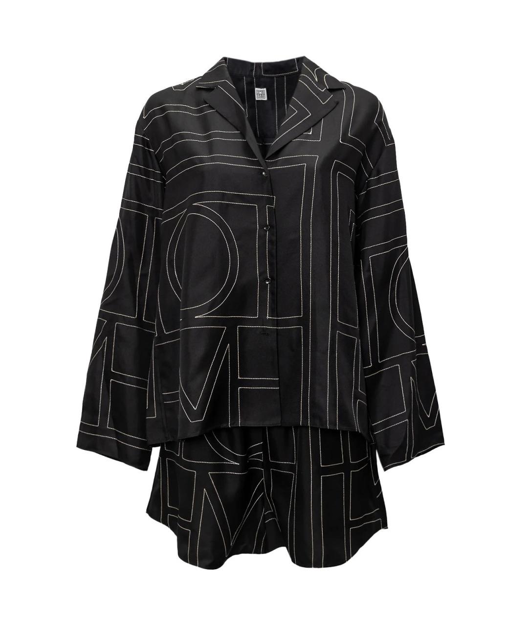 TOTEME Черный шелковый костюм с брюками, фото 4