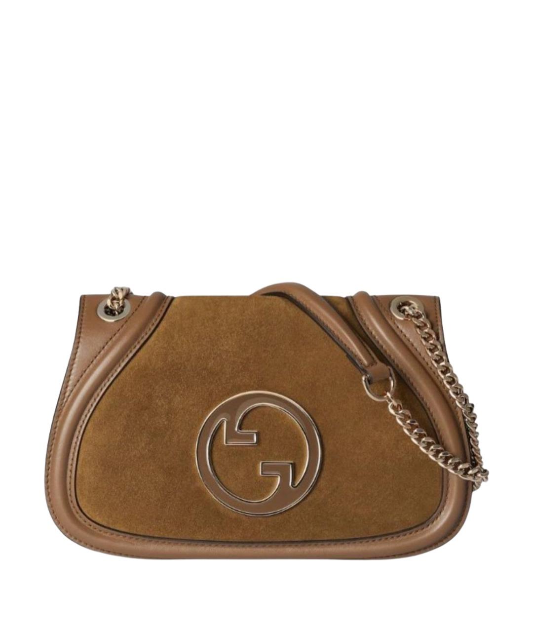 GUCCI Коричневая замшевая сумка через плечо, фото 1