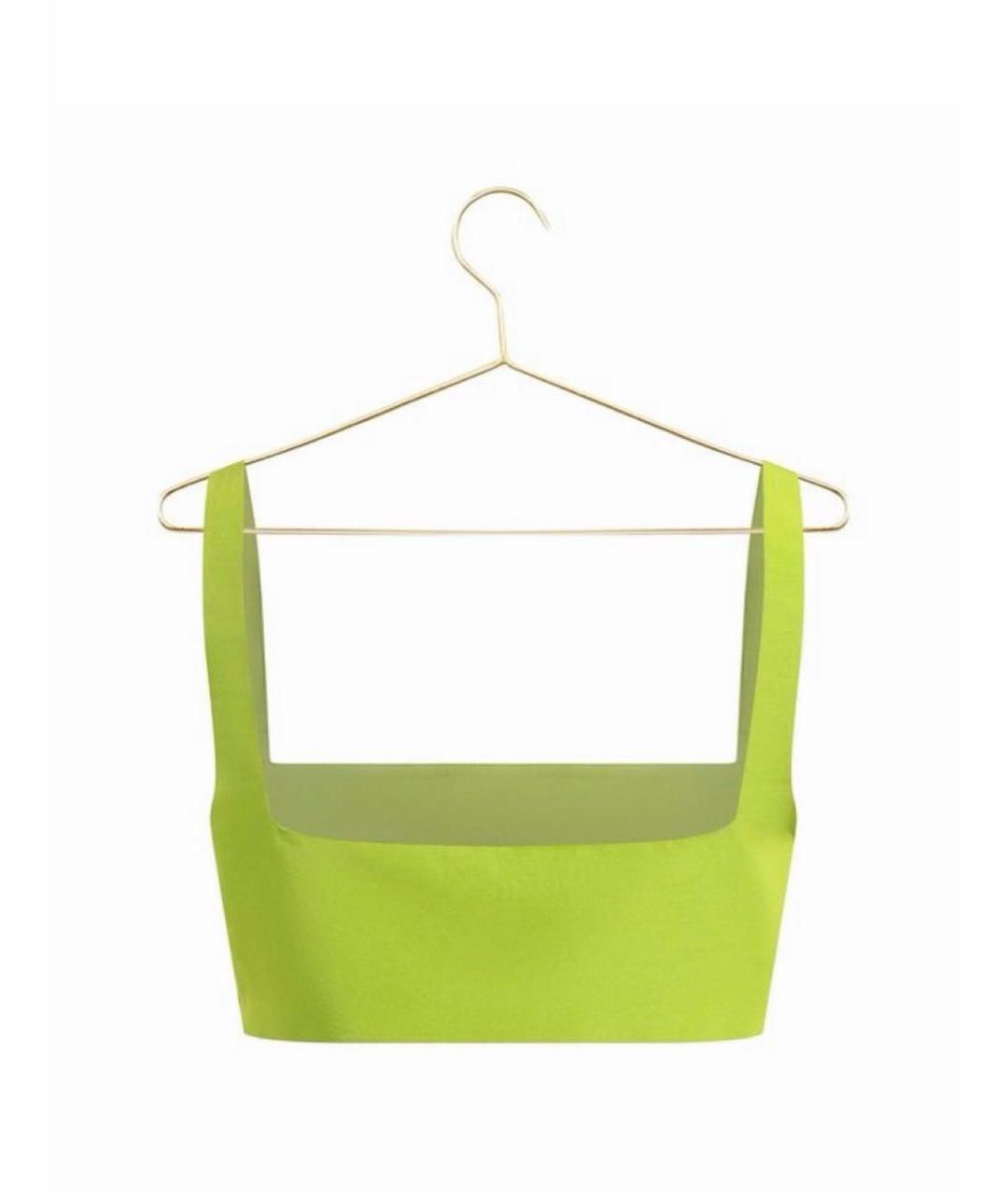 VALENTINO Салатовая хлопко-эластановая майка, фото 2